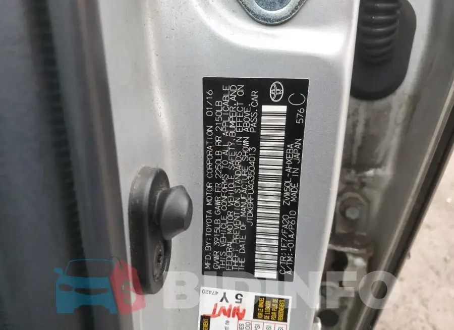 JTDKBRFU4G3504013 Photo# 12