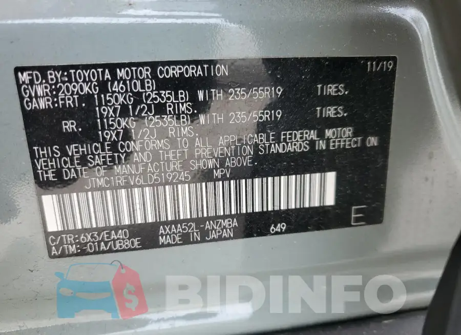 JTMC1RFV6LD519245 Photo# 13