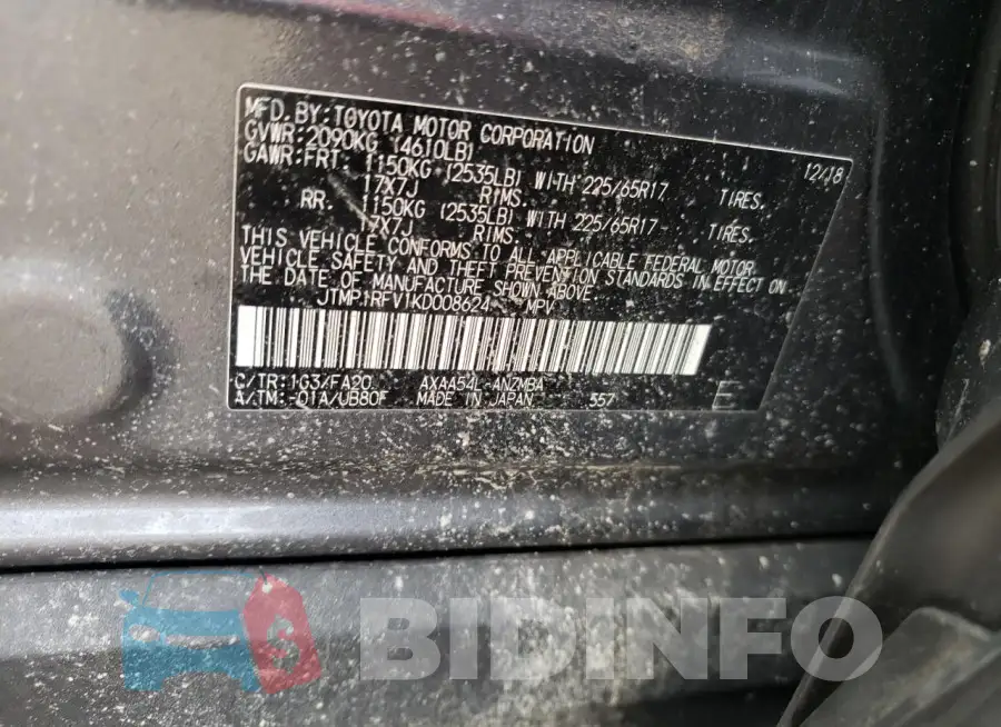 JTMP1RFV1KD008624 Photo# 12