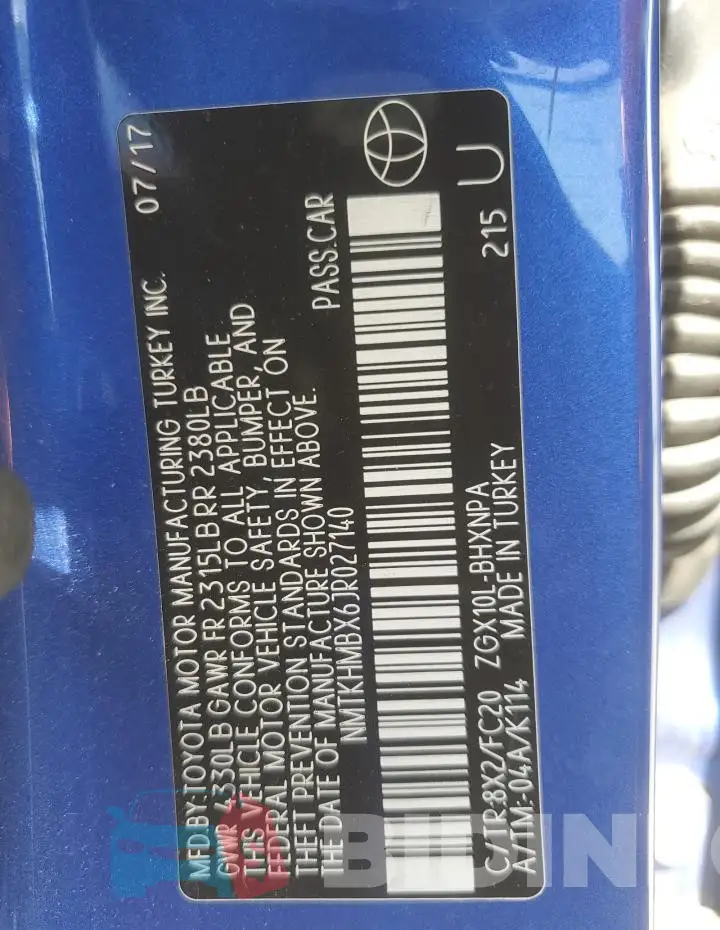 NMTKHMBX6JR027140 Photo# 13