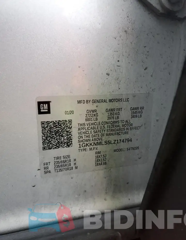 1GKKNMLS5LZ174794 Photo# 13
