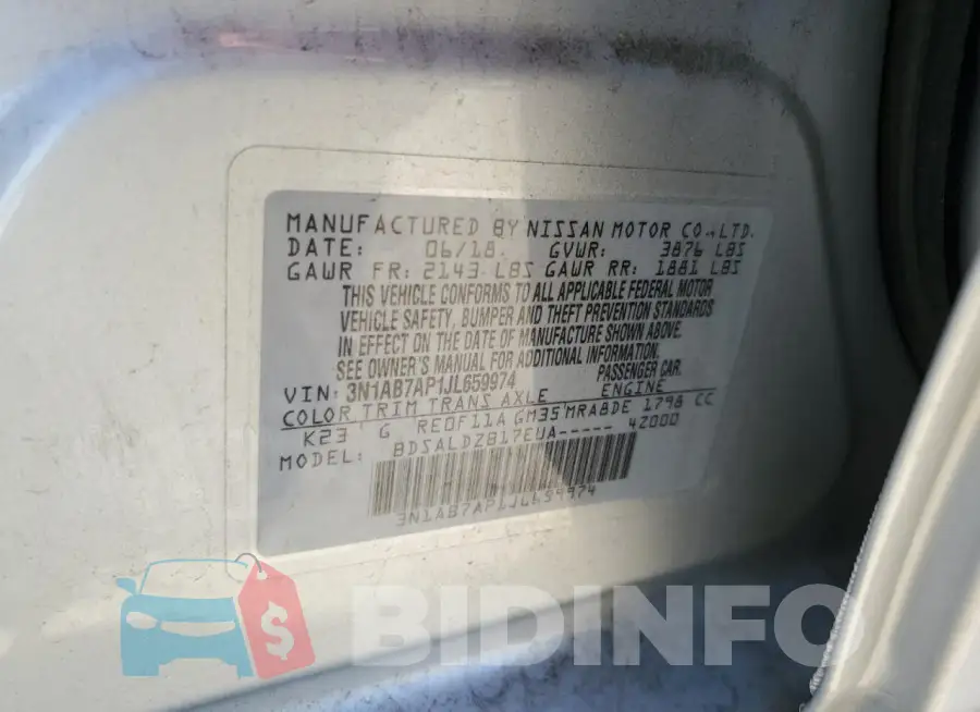 3N1AB7AP1JL659974 Photo# 13