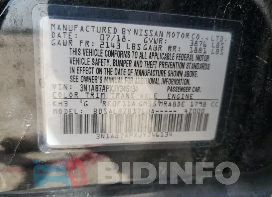 3N1AB7APXJY346134 Photo# 13