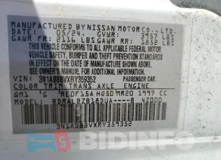 3N1AB8BVXRY359352 Photo# 13