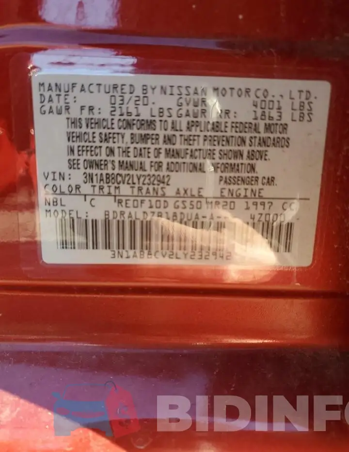 3N1AB8CV2LY232942 Photo# 12