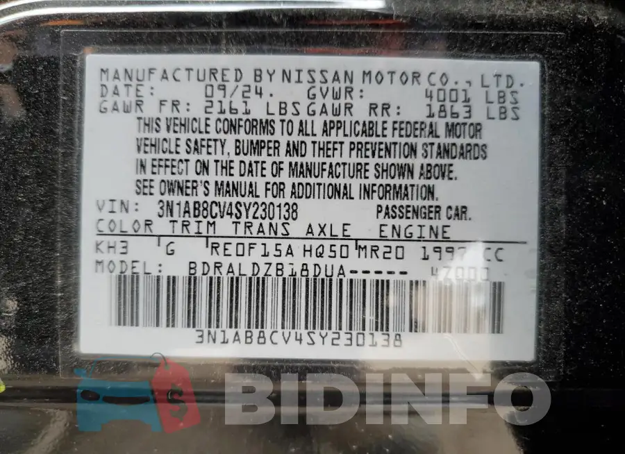 3N1AB8CV4SY230138 Photo# 12
