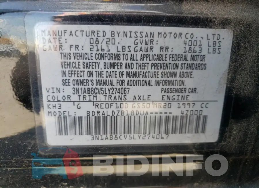 3N1AB8CV5LY274067 Photo# 12