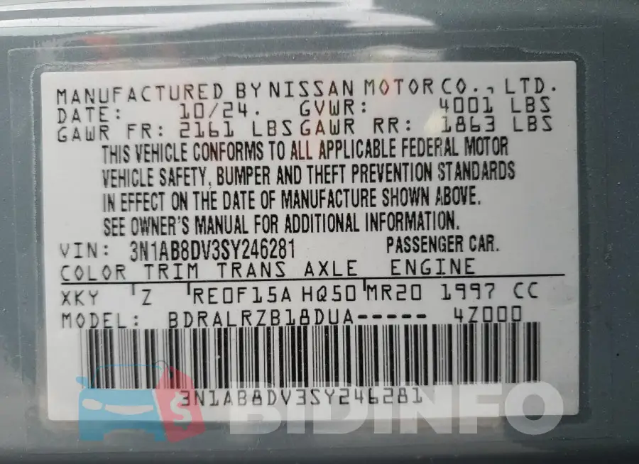 3N1AB8DV3SY246281 Photo# 13