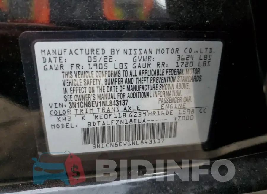 3N1CN8EV1NL843137 Photo# 12