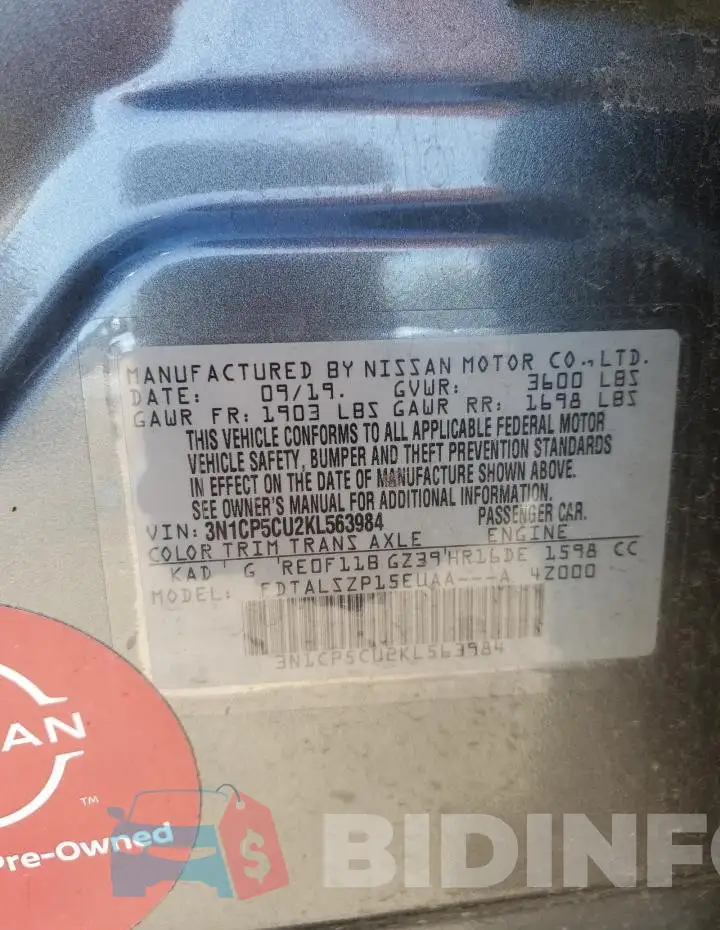 3N1CP5CU2KL563984 Photo# 12