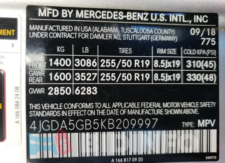 4JGDA5GB5KB209997 Photo# 14