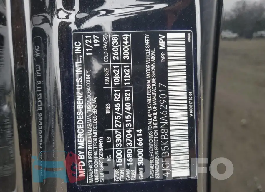 4JGFB5KB8NA629017 Photo# 13