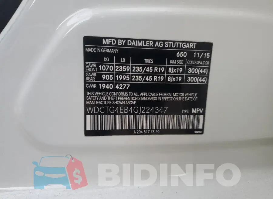 WDCTG4EB4GJ224347 Photo# 13