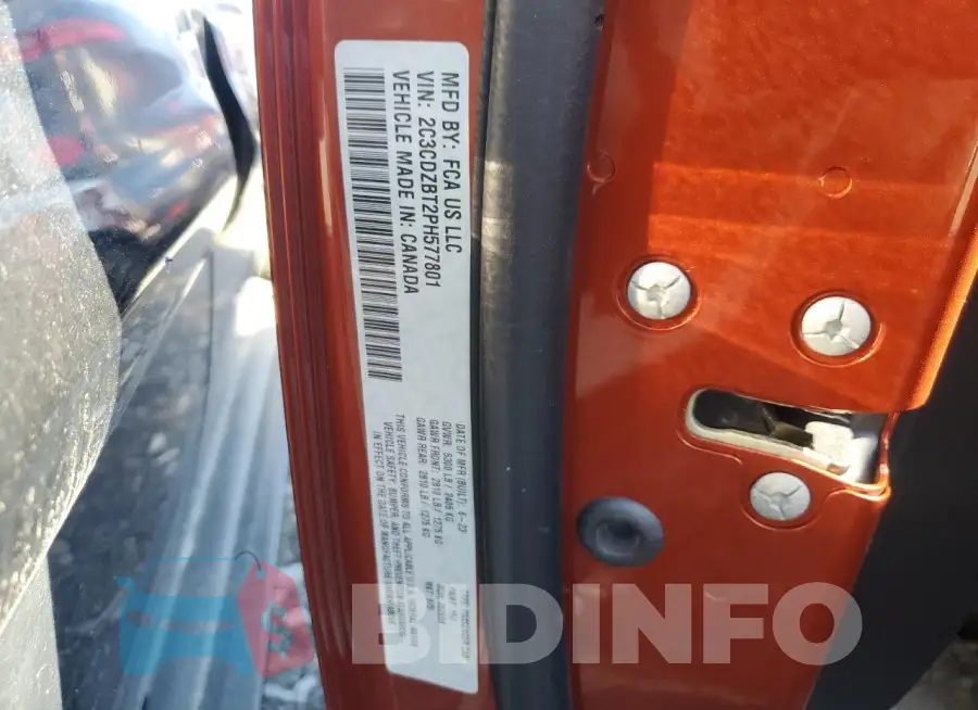 2C3CDZBT2PH577801 Photo# 12