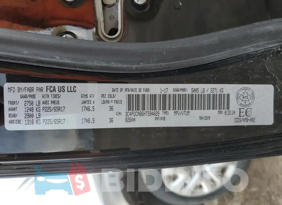3C4PDCAB6HT594029 Photo# 13