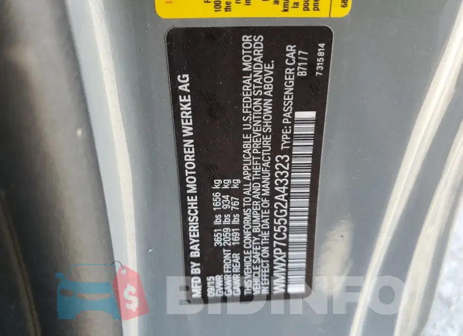 WMWXP7C55G2A43323 Photo# 12