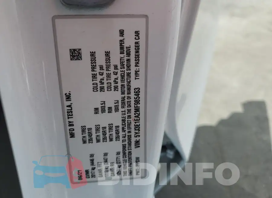 5YJ3E1EA2MF985463 Photo# 12
