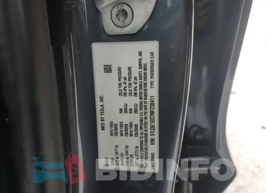 5YJ3E1EC7NF230411 Photo# 12