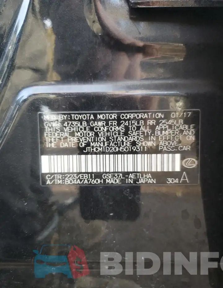 JTHCM1D20H5019311 Photo# 13