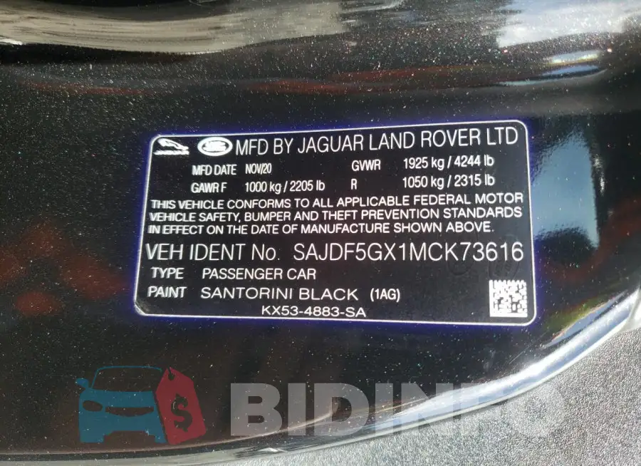 SAJDF5GX1MCK73616 Photo# 12