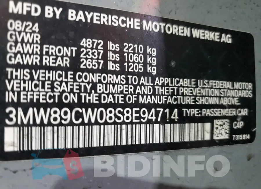3MW89CW08S8E94714 Photo# 13