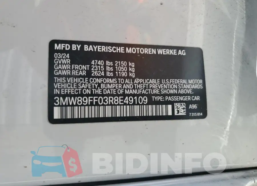 3MW89FF03R8E49109 Photo# 12