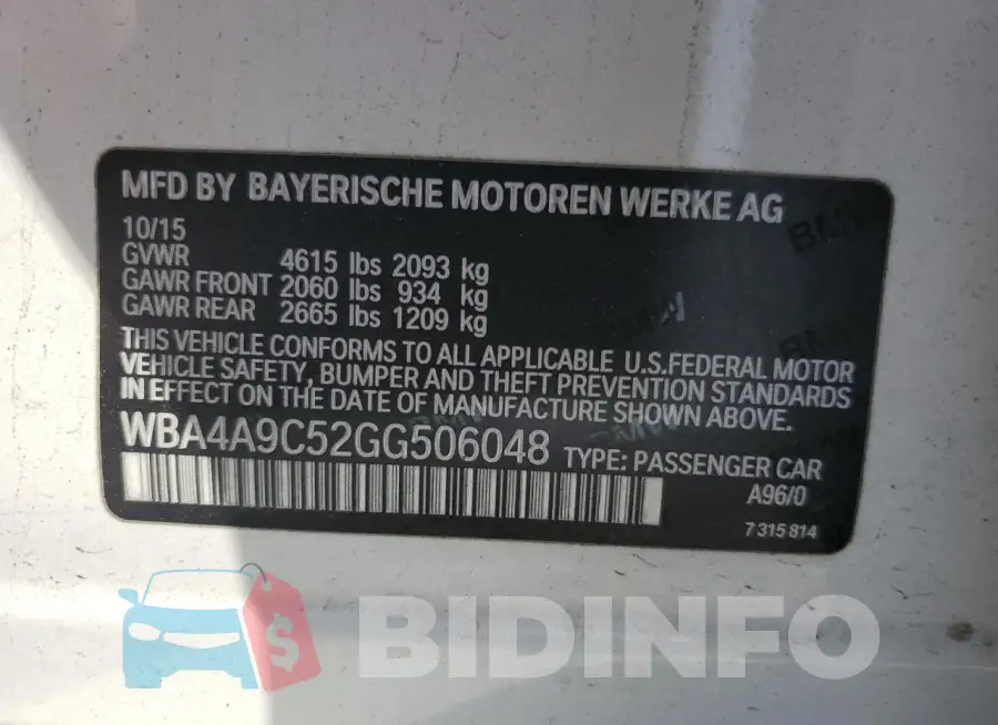 WBA4A9C52GG506048 Photo# 12