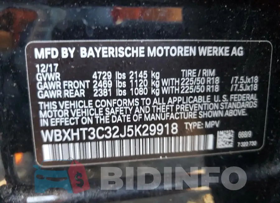WBXHT3C32J5K29918 Photo# 13