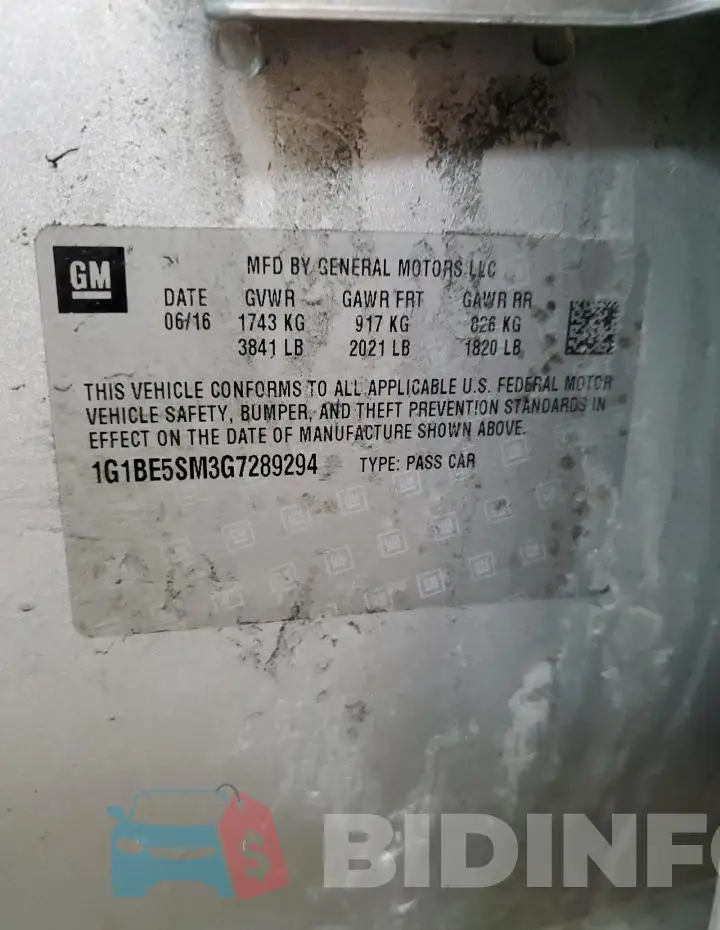 1G1BE5SM3G7289294 Photo# 13