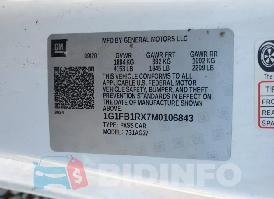1G1FB1RX7M0106843 Photo# 13