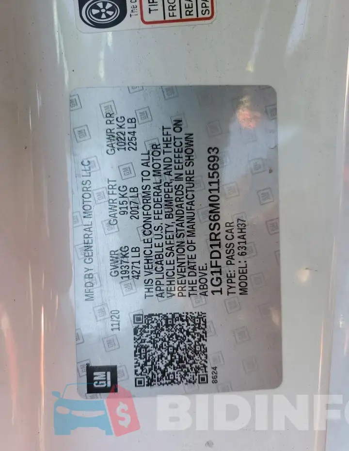 1G1FD1RS6M0115693 Photo# 12