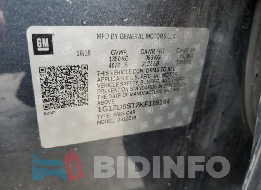 1G1ZD5ST2KF119144 Photo# 12