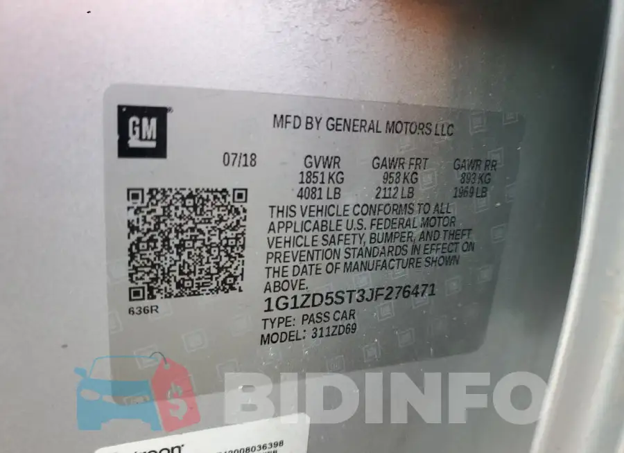 1G1ZD5ST3JF276471 Photo# 12
