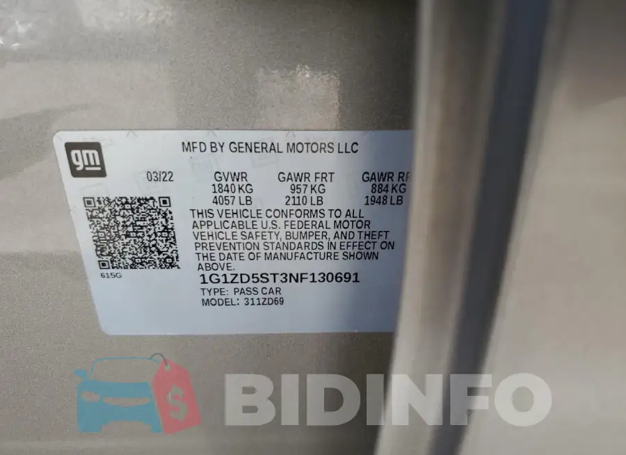 1G1ZD5ST3NF130691 Photo# 12