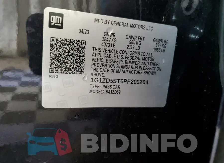 1G1ZD5ST6PF200204 Photo# 13