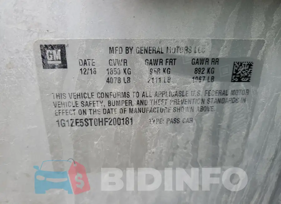 1G1ZE5ST0HF200181 Photo# 12