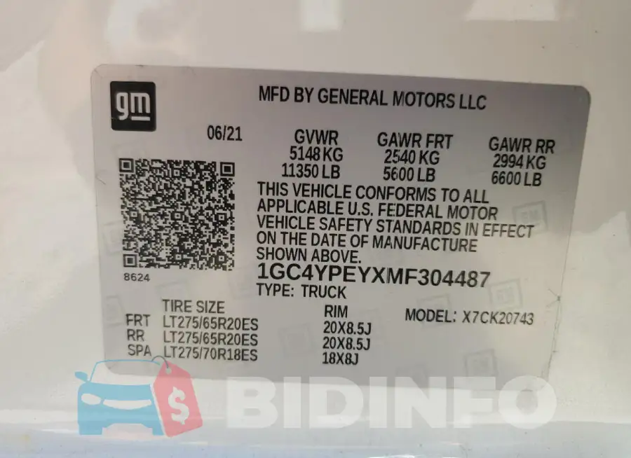 1GC4YPEYXMF304487 Photo# 13