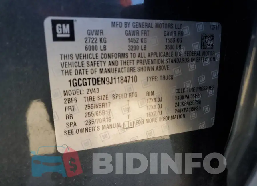 1GCGTDEN9J1184710 Photo# 12