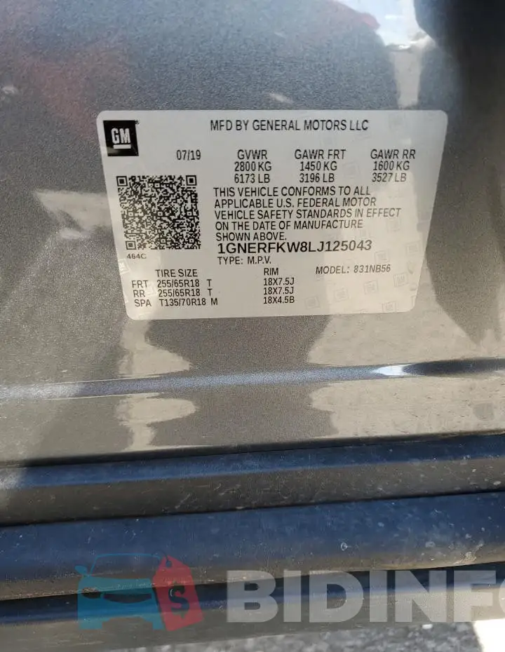 1GNERFKW8LJ125043 Photo# 14