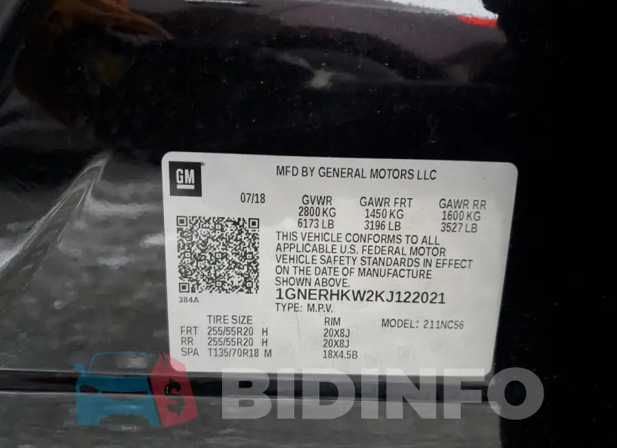 1GNERHKW2KJ122021 Photo# 14