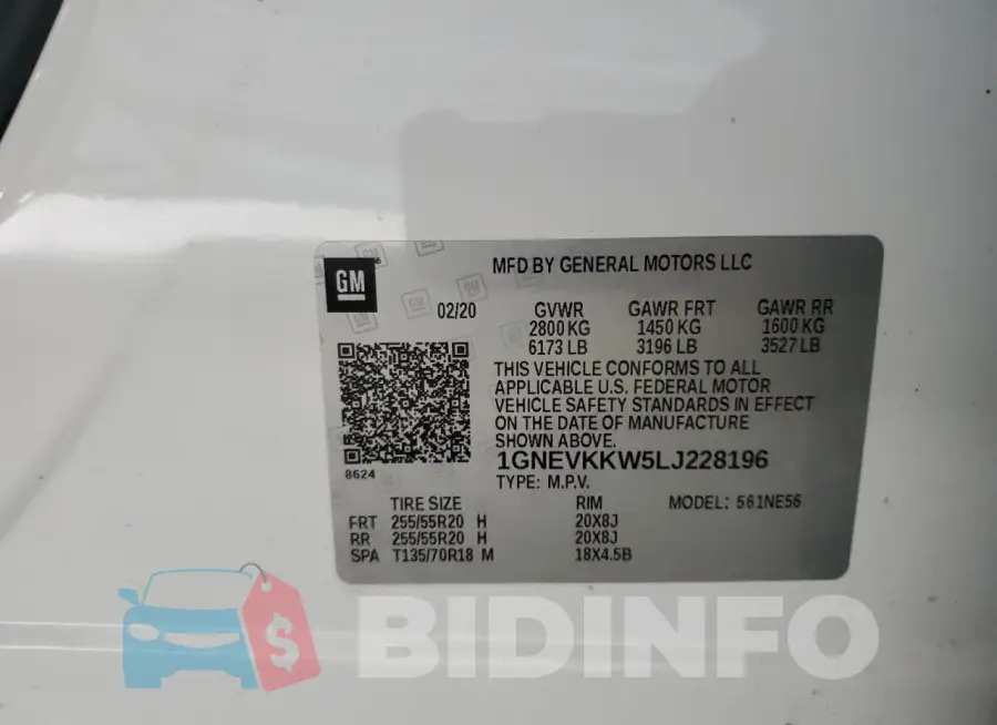 1GNEVKKW5LJ228196 Photo# 13
