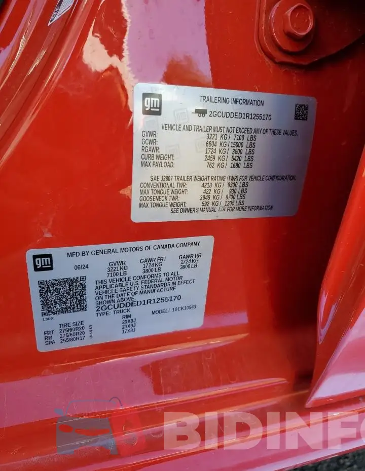 2GCUDDED1R1255170 Photo# 12