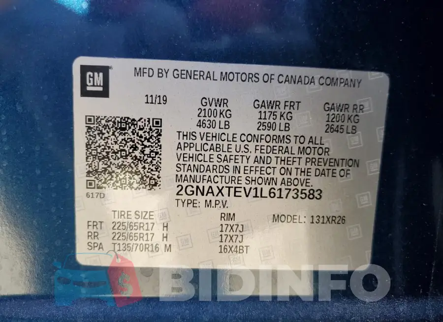 2GNAXTEV1L6173583 Photo# 13