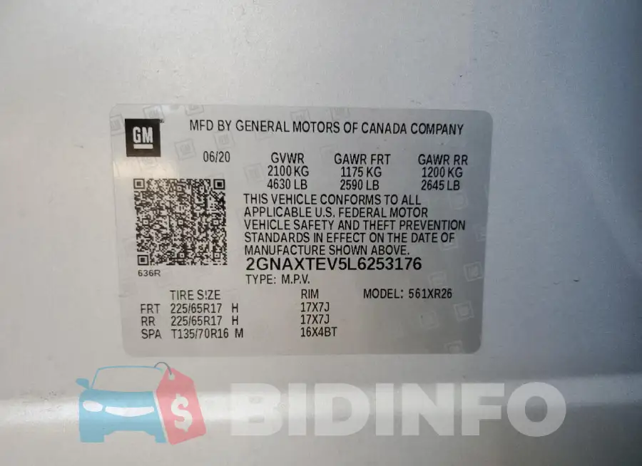 2GNAXTEV5L6253176 Photo# 14