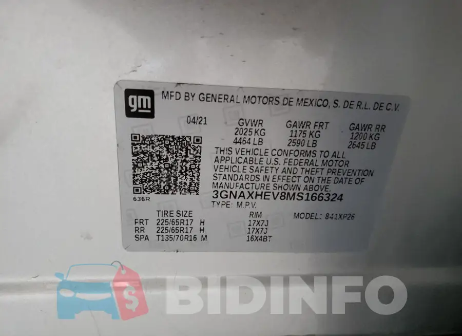 3GNAXHEV8MS166324 Photo# 12