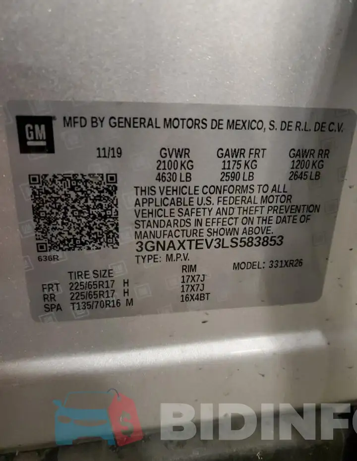 3GNAXTEV3LS583853 Photo# 13