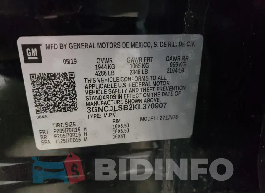 3GNCJLSB2KL370907 Photo# 13