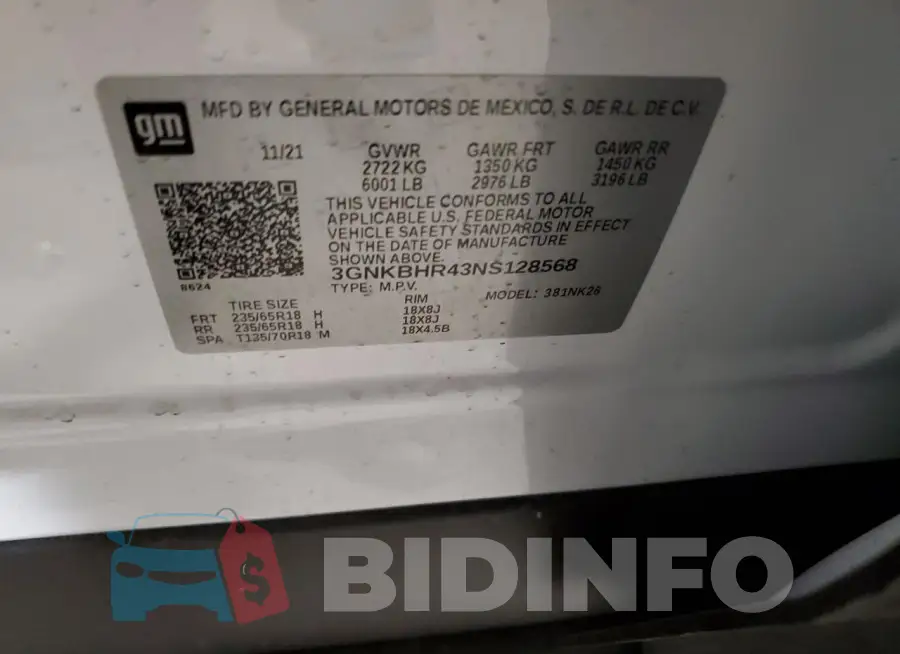 3GNKBHR43NS128568 Photo# 13