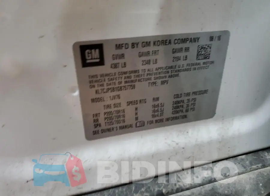 KL7CJPSB1GB757759 Photo# 13