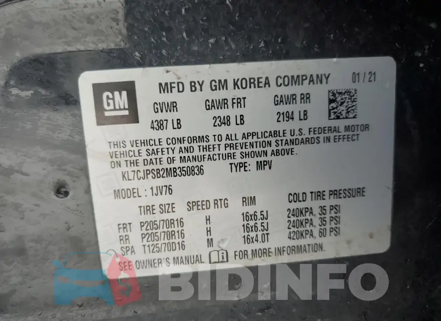 KL7CJPSB2MB350836 Photo# 13